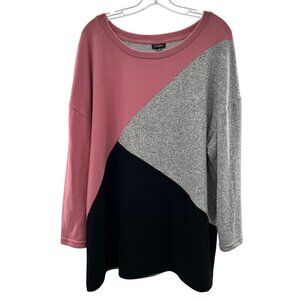 EVANS Women's Colorblock Pullover Sweater Long Sleeve Size 16